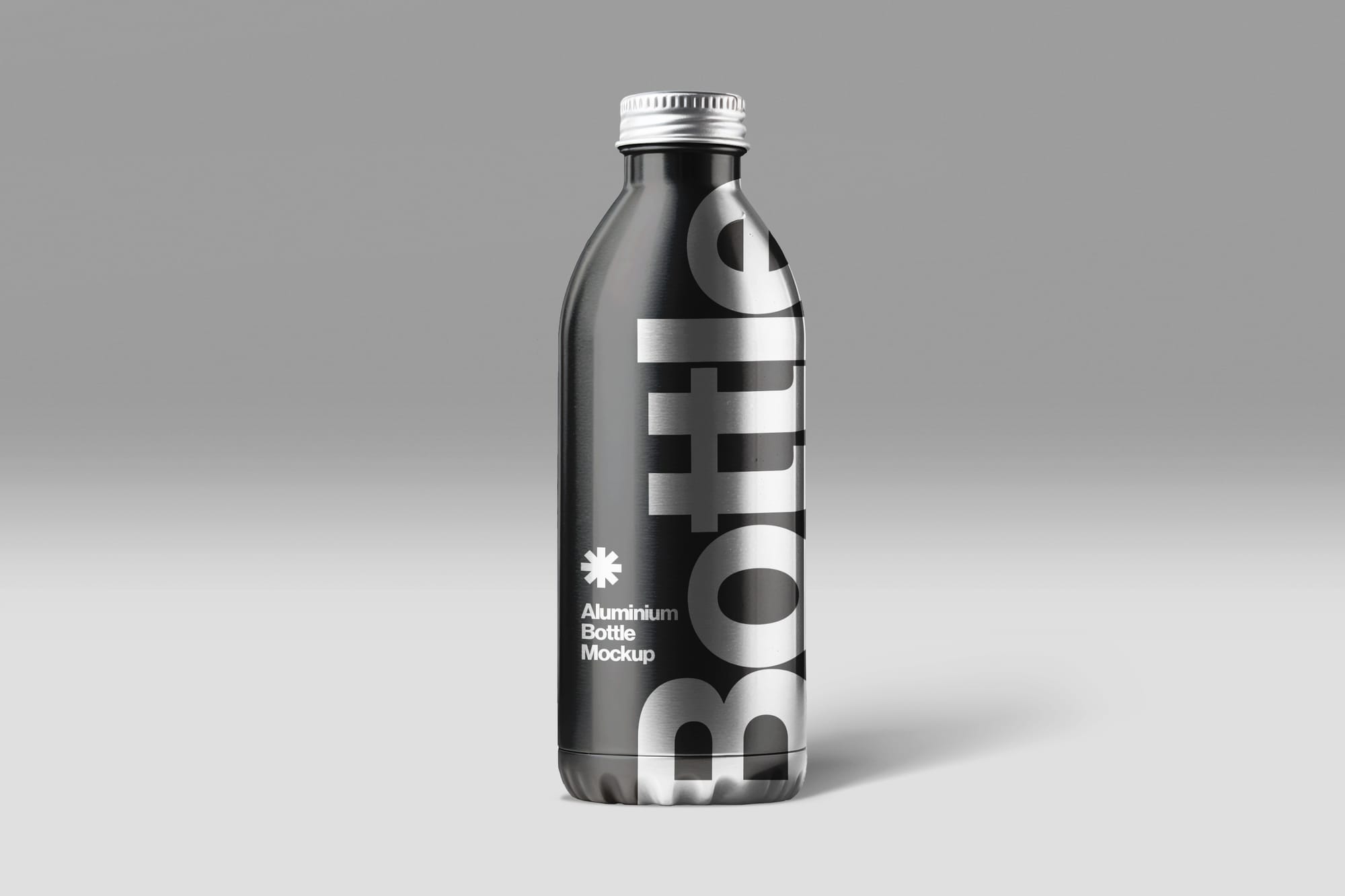 Aluminium Bottle Mockup with Long Shadow