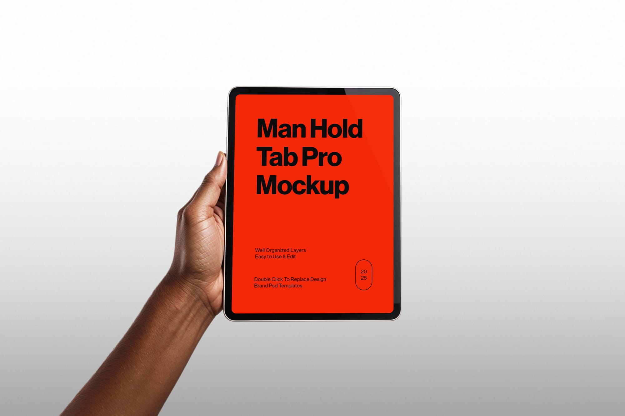 Man Hold iPad Pro Mockup