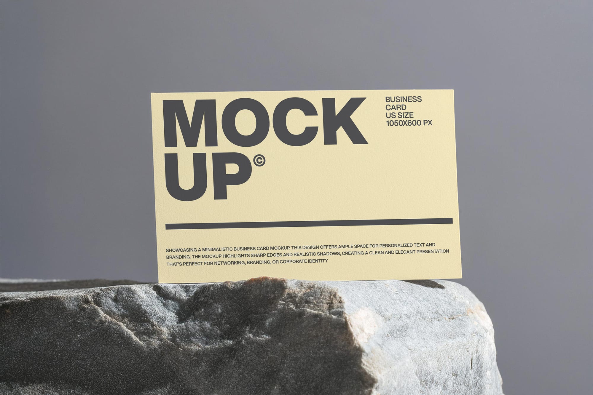 Stand Business Card Mockup On Stone