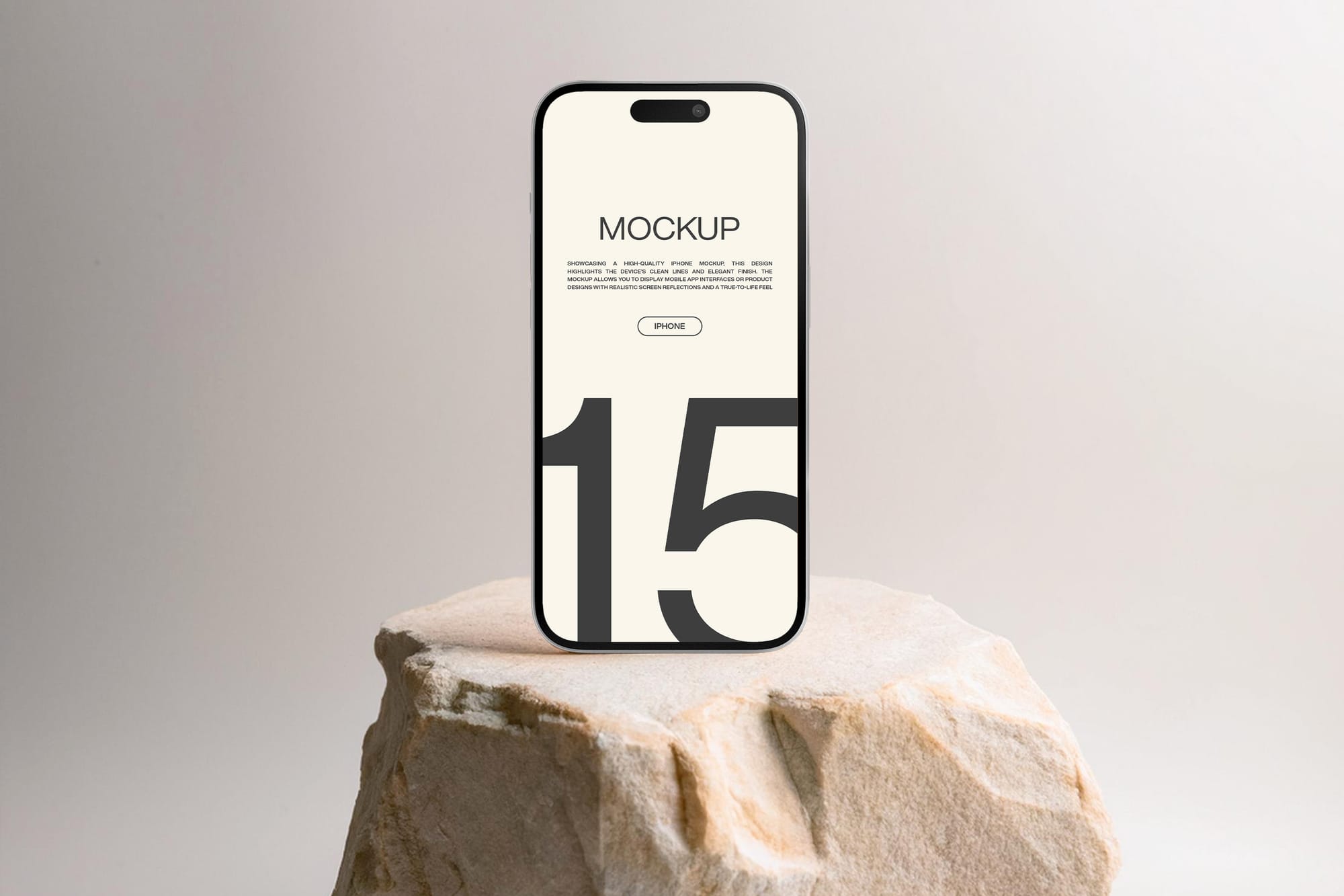 Photoshop Stand Iphone Mockup On Stone