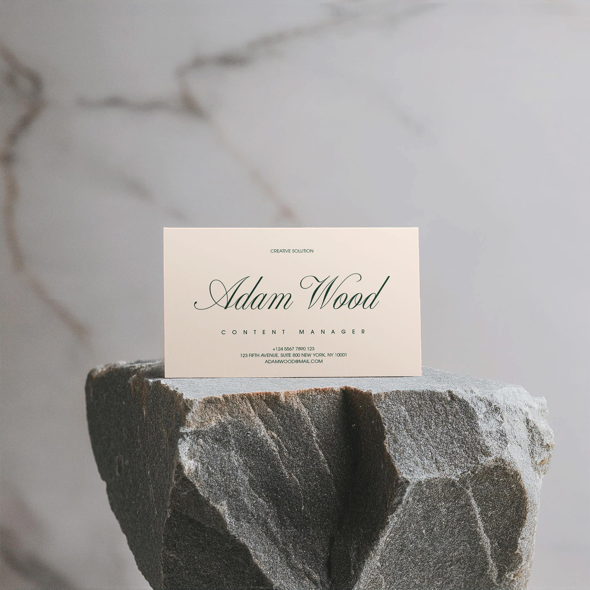 Stone Stand Business Card Mockup