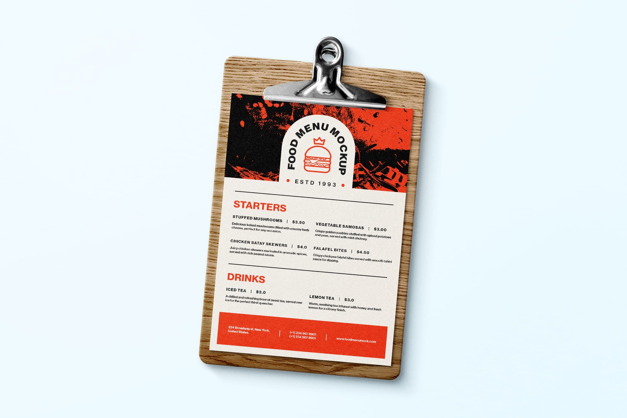 Food Menu Mockup