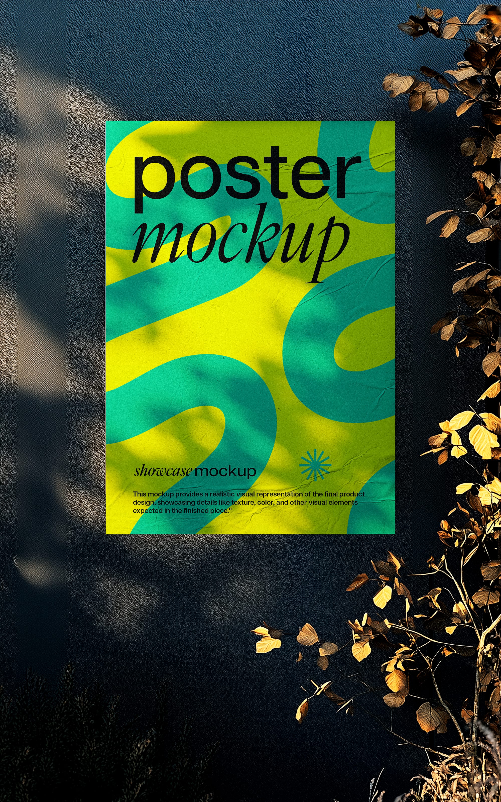 Glued Poster Mockup