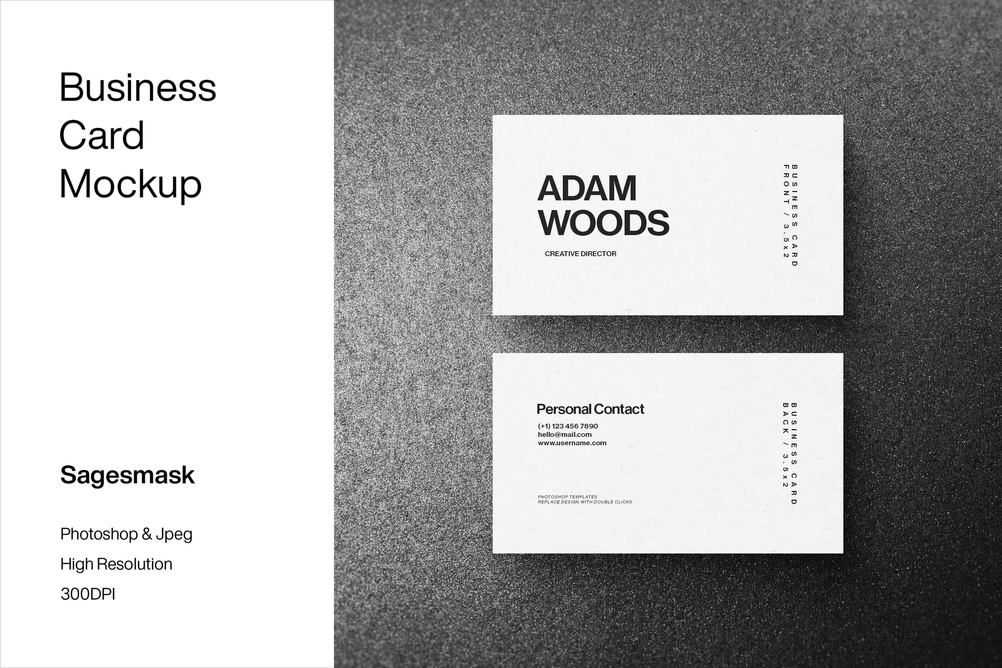 Business Card Mockup on Grain Texture