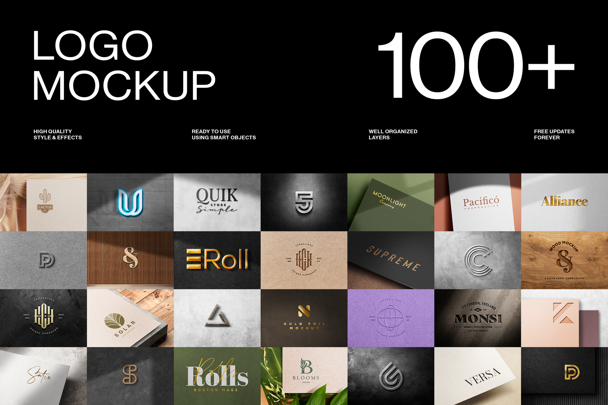 100+ Logo Mockup Bundle