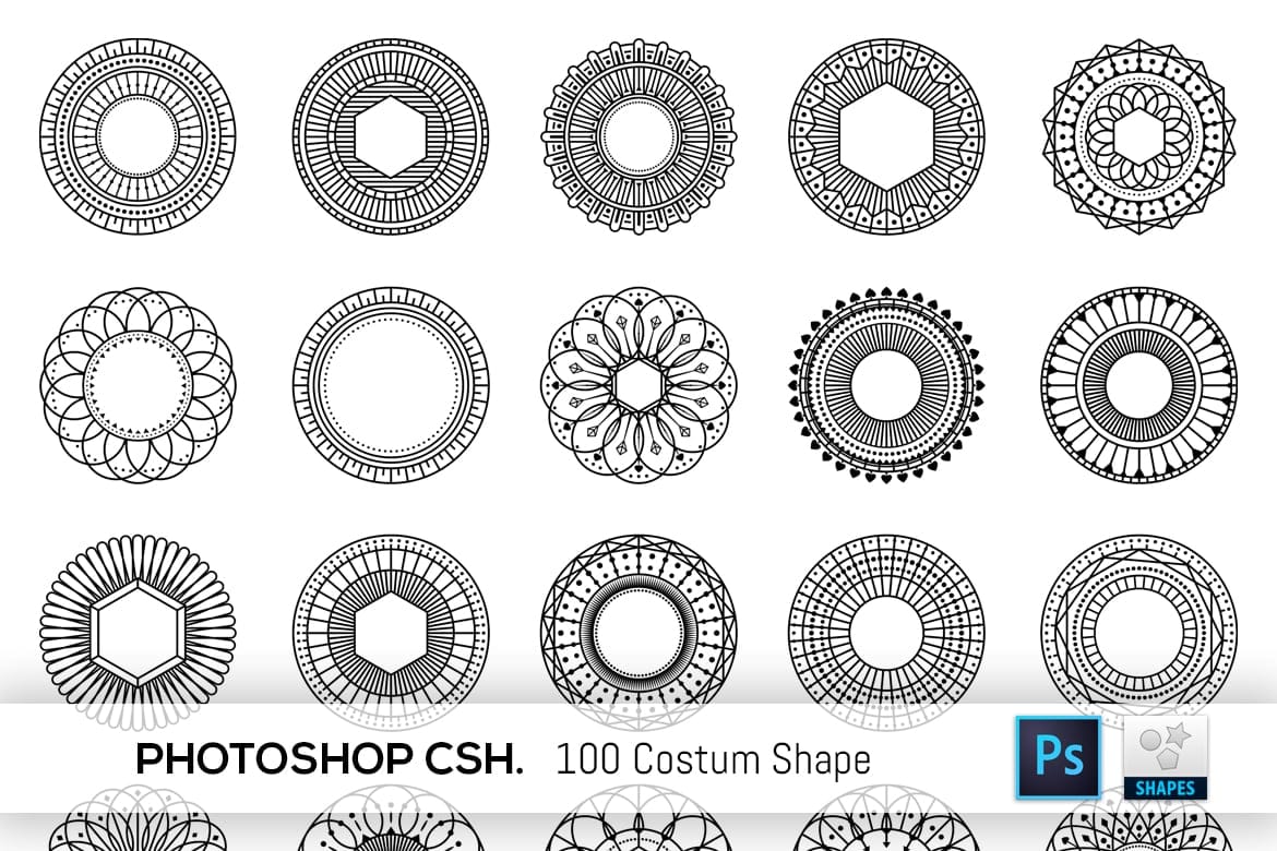 100 Geometric Costum Shapes - CSH