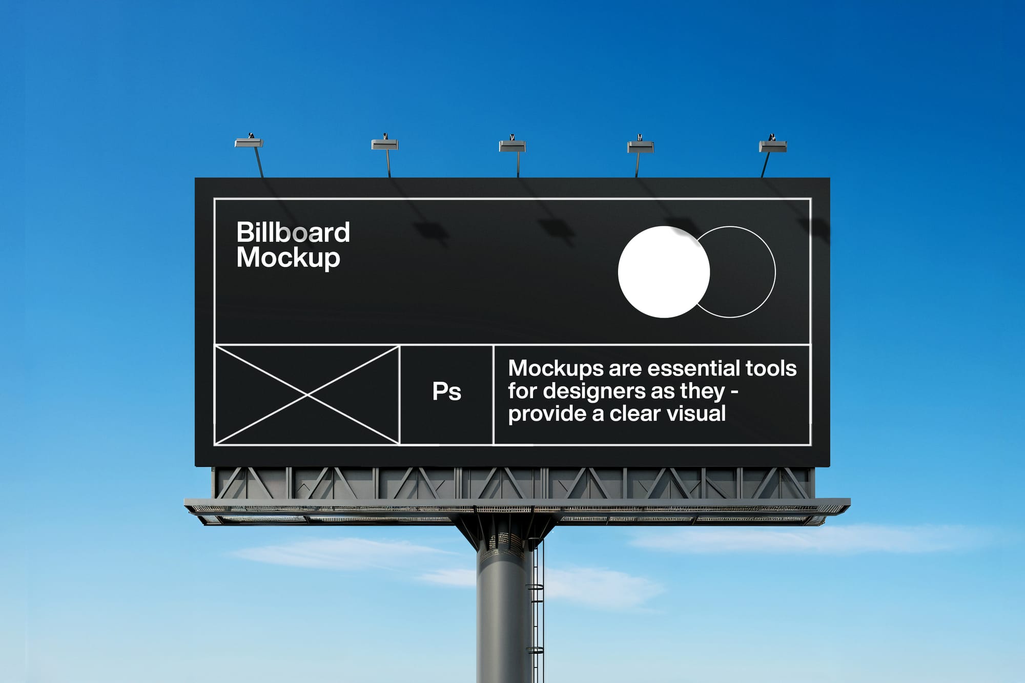 Billboard Mockup with Blue Sky Background Vol. 1