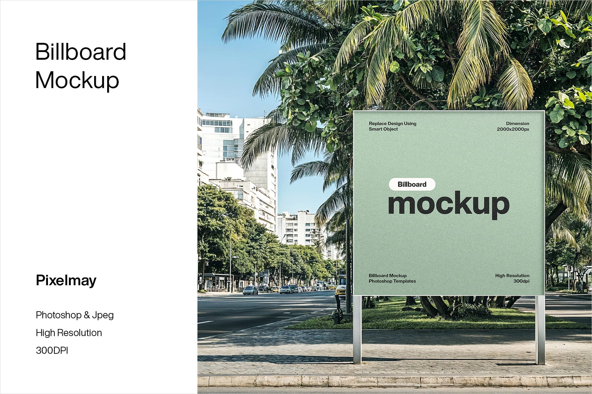 Billboard Mockup with Tree Background