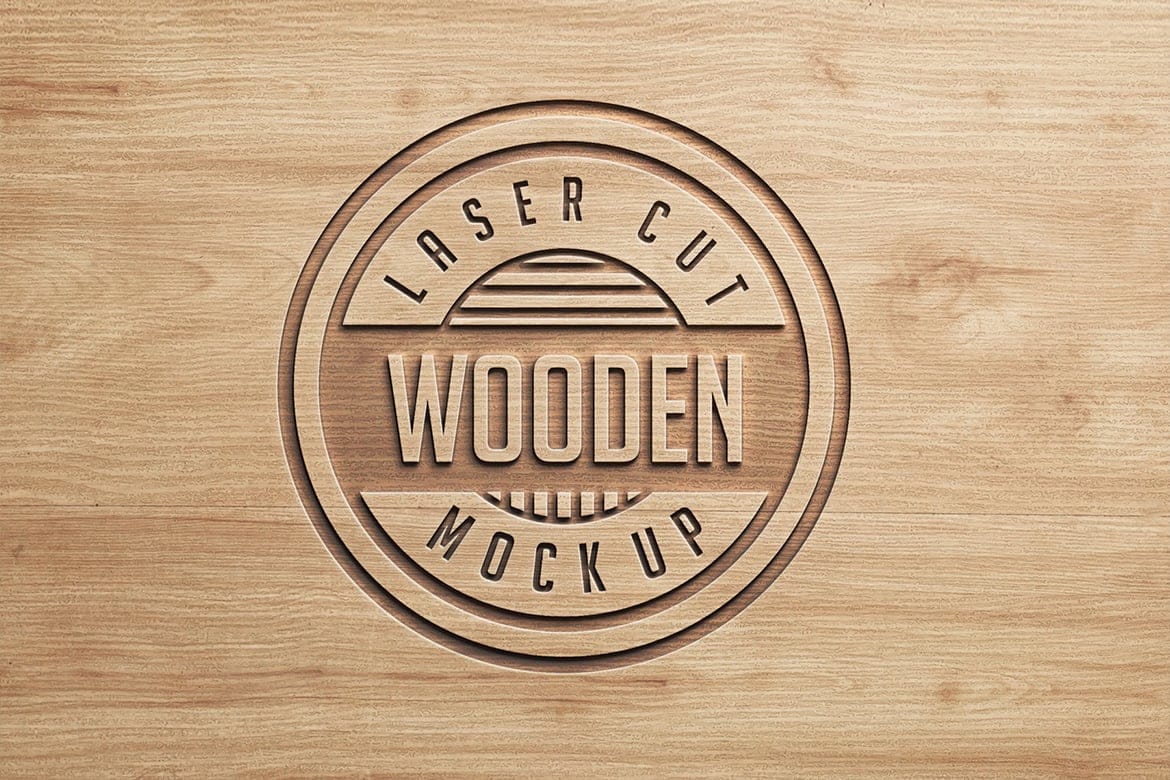 Logo Mockup Wood Style