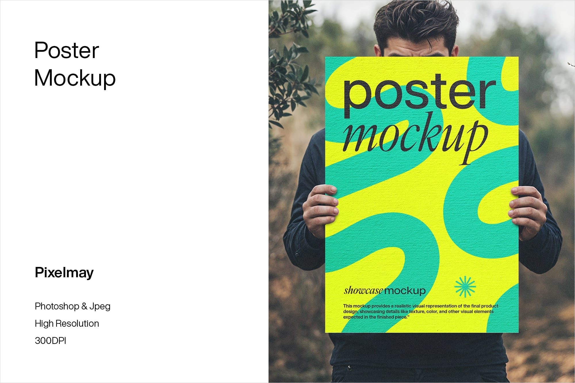 Poster Mockup Held by a Man