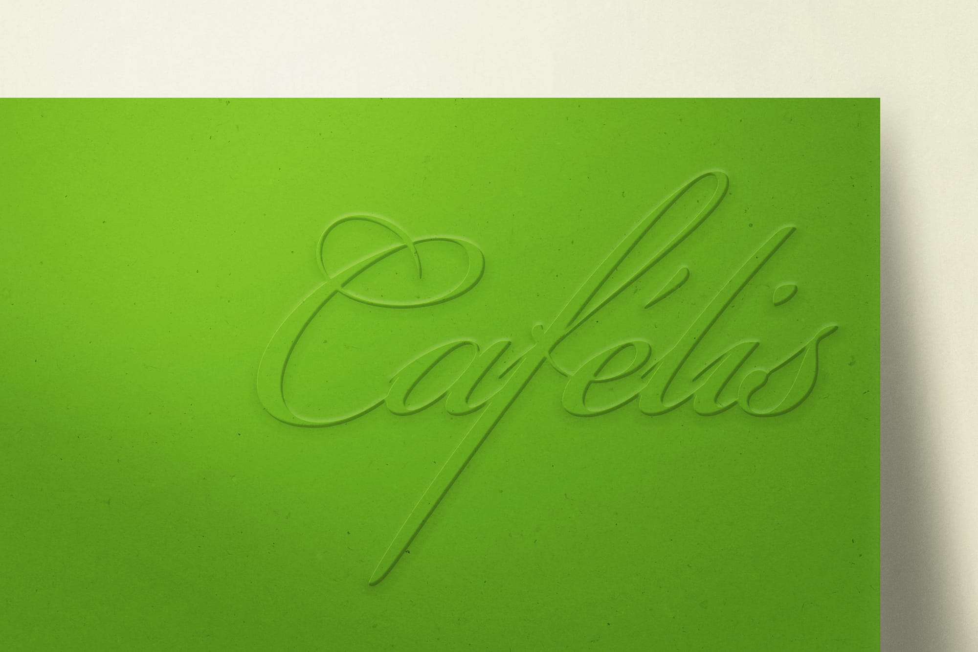 Cafelis Green Paper Logo Mockup