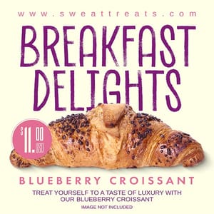 Photoshop Breakfast Delights Blueberry Instagram Post