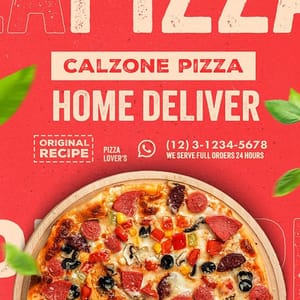 Photoshop Calzone Pizza Exobites Instagram Post