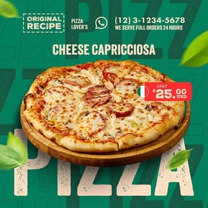 Photoshop Cheese Capricciosa Exobites Instagram Post