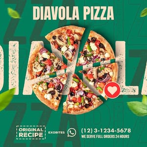 Photoshop Diavola Pizza Exobites Instagram Post