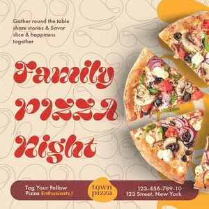 Photoshop Family Pizza Night Elaraeats Instagram Post