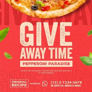 Photoshop Giveaway Time Pizza Exobites Instagram Post