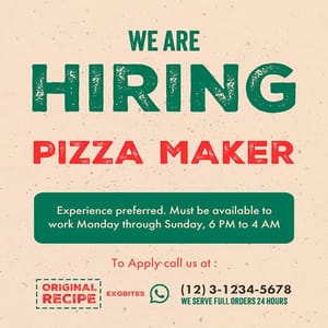 Photoshop Hiring Pizza Maker Exobites Instagram Post