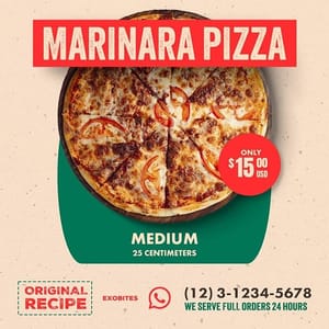 Photoshop Marinara Pizza Exobites Instagram Post