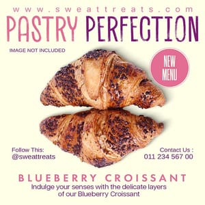 Photoshop Pastry Perfection Blueberry Instagram Post