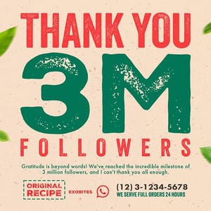 Photoshop Thank You 3M Followers Exobites Instagram Post