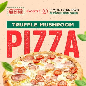 Photoshop Truffle Mushroom Pizza Exobites Instagram Post