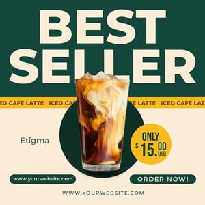 Photoshop Best Seller Iced Cafe Latte Etigma Instagram Post