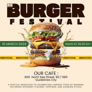 Photoshop Burger Festival Big Burger Instagram Post