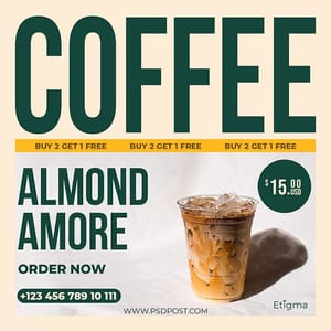 Photoshop Coffee Almond Amore Etigma Instagram Post