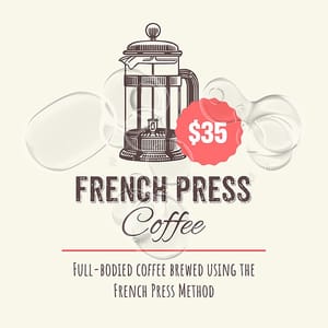 Photoshop French Press Coffee Instagram Post