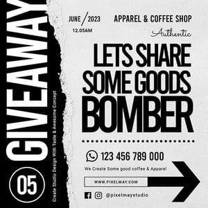 Photoshop Giveaway Lets Share Some Goods Bomber Instagram Post