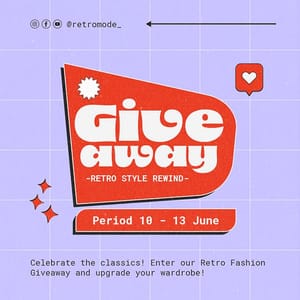 Photoshop Giveaway Retro Style Rewind Gradient Retro Instagram Post