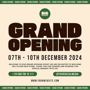 Photoshop Grand Opening Big Burger Instagram Post