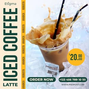 Photoshop Iced Coffee Latte Etigma Instagram Post