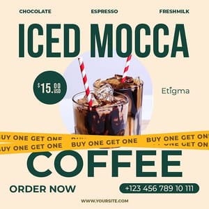 Photoshop Iced Mocca Coffee Etigma Instagram Post