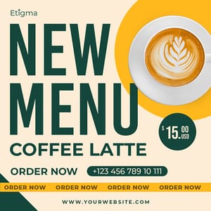 Photoshop New Menu Coffee Latte Etigma Instagram Post