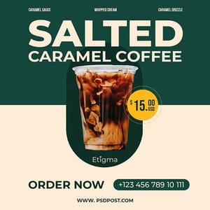 Photoshop Salted Caramel Coffee Etigma Instagram Post