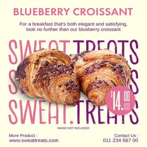 Photoshop Sweat Treats Blueberry Instagram Post