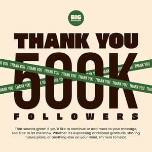 Photoshop Thank You 500k Followers Big Burger Instagram Post