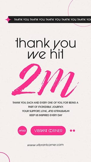 Photoshop Thank You We Hit 2M Cerise Instagram Story