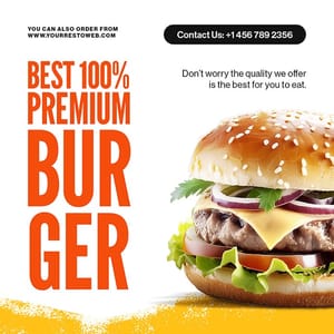 Photoshop Best 100% Premium Burger Instagram Post