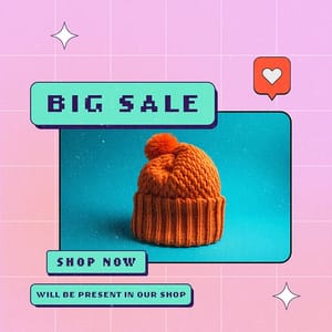 Photoshop Big Sale Gradient Retro Fashion Instagram Post