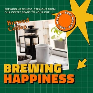 Photoshop Brewing Happiness Verdegreen Instagram Post