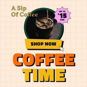 Photoshop Coffee Time Retro Verdegreen Instagram Post