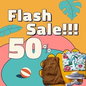 Photoshop Flash Sale 50% Palm Rush Instagram Post