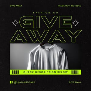 Photoshop Give Away Chespe Neon Instagram Post