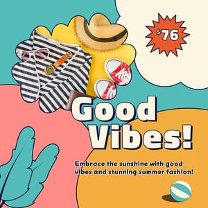 Photoshop Good Vibes Palm Rush Instagram Post