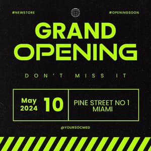 Photoshop Grand Opening Chespe Neon Instagram Post