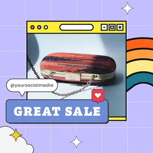 Photoshop Great Sale Fashion Gradient Retro Instagram Post