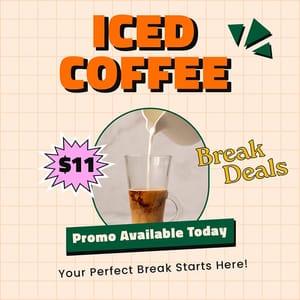 Photoshop Iced Coffee Verdegreen Instagram Post